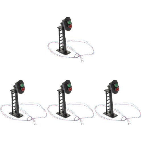 4Pcs Artificial Mini Signal Model Black for Mini Garden and Sand Table 2