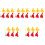 5Sets Assorted Color Football Referee Flags with Whistle Kit 5