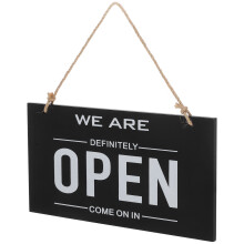 4Pcs Hanging Open and Closed Signs Black Double-Sided Store Door Signs