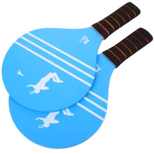 10Pcs Durable Wooden Badminton Paddles Blue Kids Portable Set