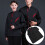 3Pcs Black Long Sleeve Chef Coat Breathable Restaurant Uniform 10