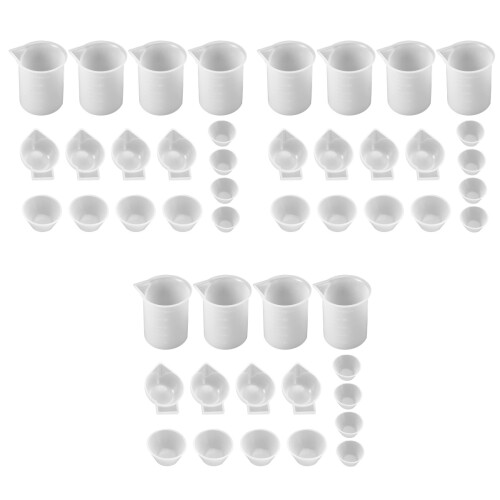 48Pcs Flexible White Silicone Cups DIY Epoxy Tool Set for Resin Crafts 1