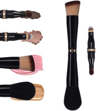 5Pcs Soft Artificial Fiber Double Sided Makeup Brush Black Travel Set