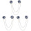 3St Gekleurde Evil Eye Ketting Boutonnières Kleding 2