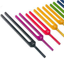 9Pcs Colorful Solfeggio Aluminum Alloy Tuning Forks, Therapy Tuning Forks, Speech Therapy