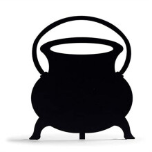 Halloween Heks Silhouet, Smeedijzeren Heksen Zwarte Ketel Zwarte Kat Tuinborden Enge Familie Thuis Voortuin E