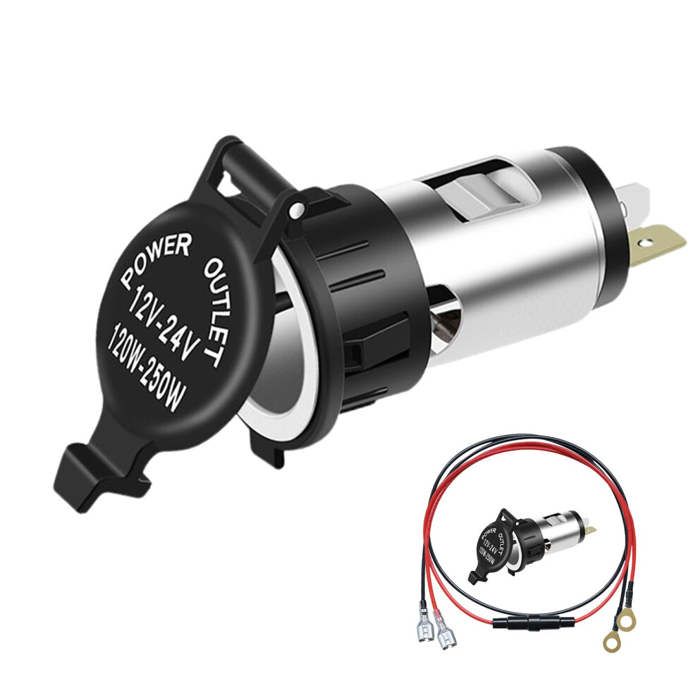 Universal 12V Car Cigarette Lighter Socket Waterproof Power Outlet With Builtin 10A Fuse 9771547261742