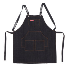 Cotton Denim Apron Denim Canvas Large Pockets Machine Washable Comfortable Durable For Bakers Bartenders Baristas Brewers Tattoo Artists Woodworkers