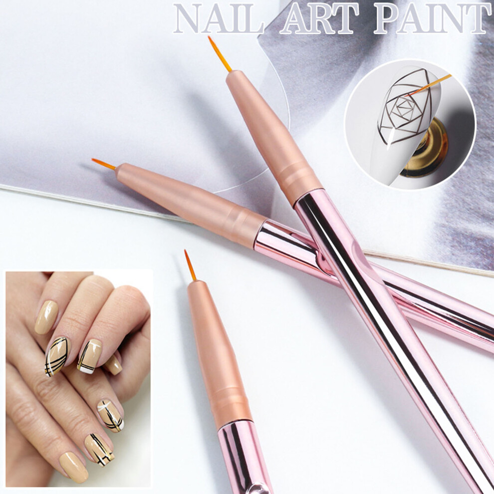 Gold Nail Art Liner Pinsel, Nylonborsten, Metallstift,