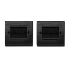 2 Stuks Verzonken Borstel Wandplaat Borstel Enkele 1 Bende Stopcontact Kabelinvoerplaat Netjes Gemonteerde Frontplaat Wandplaat Zwart