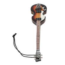 Llavero de guitarra de rock madera de tilo natural colgante de 5 cm