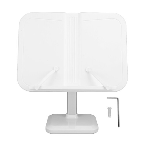 Supporto per libri regolabile bianco con clip 12.0x12.0cm 2
