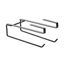 Metal Construction Paper Towel Holder Easy Installation Multifunctional Under Cabinet Hanging Design No Drill Design Tidy Organizer Stainless Steel