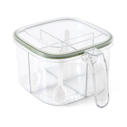4-Compartment Transparent Spice Box, Plastic, 300g 1