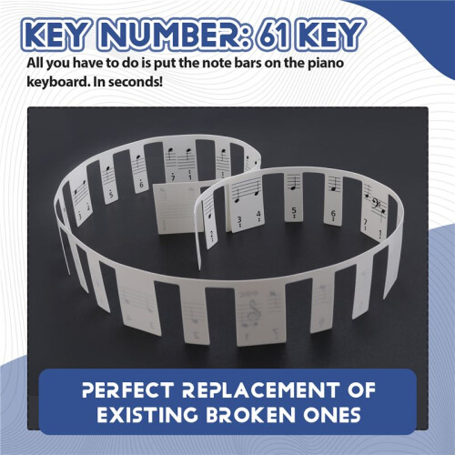 Piano Notes Guide for Beginner, Removable Piano Keyboard Note Labels 61-Key Full Size,No Need Stickers,with Box 2