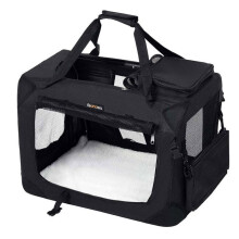 Bolsa de transporte para perro mascota tamaño M 50 x 35 x 35 cm negro 12_0003680