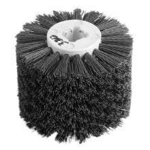 Nylon Bristles Wire Brush Wheel for Woodworking, Acid Resistant Fine Grit Polishing Tool, Multi Surface Cleaning Drum Brush with Heavy Duty Core for F