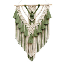 Tessuto a Mano Colore Macramè Ornamento da Appendere Alla Parete Boho Decorazione Artigianale Splendido Arazzo per la Decorazione del Soggiorno Verde