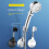 Support de Douche, Support de Douche RéGlable à 360 Support de Pommeau de Douche en Pâte Solide Sans PerçAge Support de Douche Noir 2