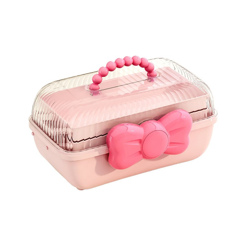 Tlily Storage Boxes For Children's Hair Accessories Necklaces Headbands Hairpins And Bows Foldable Desktop Dustproof Storage-A