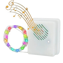 DIY Kerstgeluidssensor met LED-Snaar Decoratieve Verlichting Kerstmuziekluidspreker voor Feest Kerstboom Deco Kleurrijk