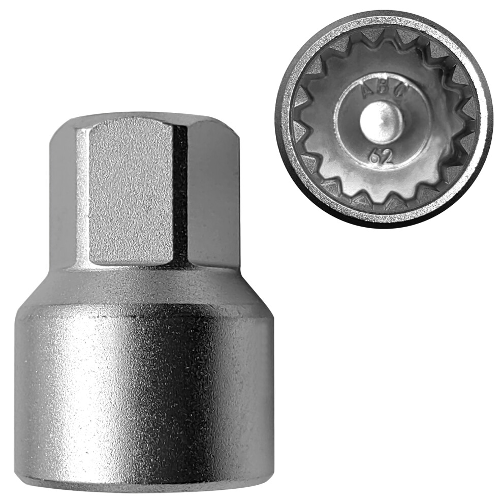 Wheel Locking Nut Key For Porsche, 62Mm Thin-Walled Steel Socket Adapter 5031384408958