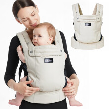 Ergonomic Baby Carrier for Newborn to Toddler - 100% Cotton, Breathable Fabric,
