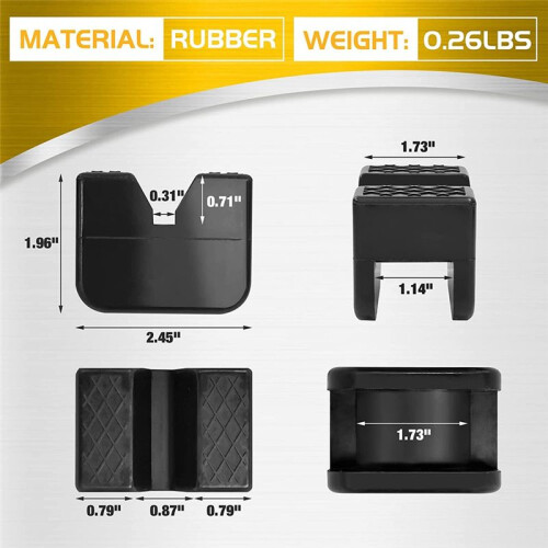 Jacks Stand Pads, Universal Rubber Jacks Pad Adapter, Rail Pinch Welds Protector, 4 Pack 2