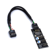 9-Poliger USB-Hub-Anschluss, USB-Splitter 1 auf 3, USB 2.0, 9-Poliges Header-Board-Kabel für WasserküHlung für RGB-LED-LüFtergeschwindigkeitstest