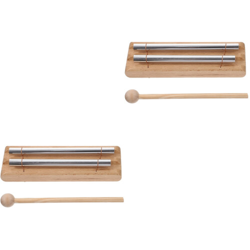2Pièces Instrument De Percussion Bois Pour Yoga 2