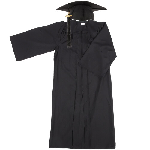 1Ensemble Robe De Remise De Diplômes En Sergé Et Chapeau