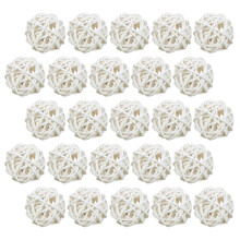 125Pièces Remplissage Vase Boules Rotin Blanches Pour Créations DIY