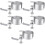 5Pièces Support Casque Aluminium Argent Porte Bureau Réglable 9