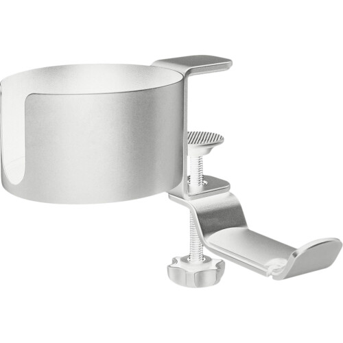 5Pièces Support Casque Aluminium Argent Porte Bureau Réglable 2