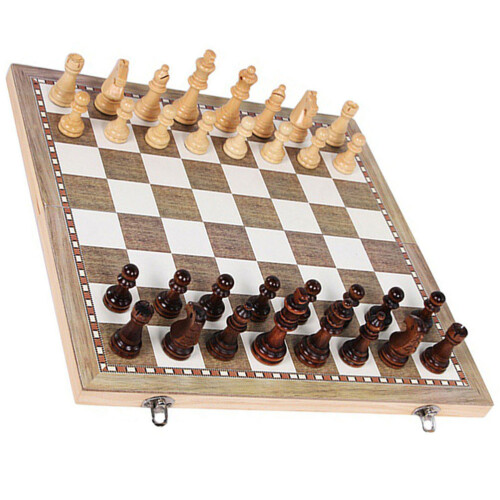 3Ensembles Jeu D'échecs Enfants Bois Pliable Coloré Educatif