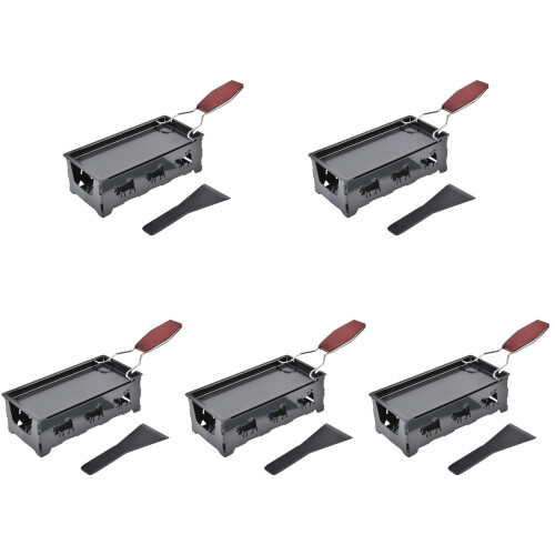5Ensembles Four Portable Fromage Fer Noir Fourchette Isolée 1