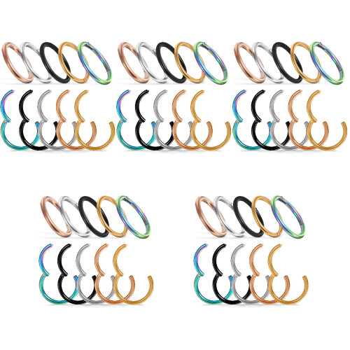 50Pièces De Nez Acier Coloré Piercing Mode 2
