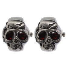 4Pièces Montre Doigt Noire Style Punk Bague Ouverture Couvercle Flip