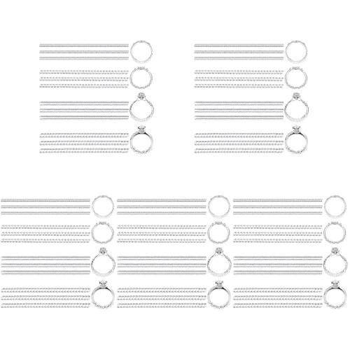 60Pièces Protecteurs Silicone Transparent Ajusteurs Argent 1