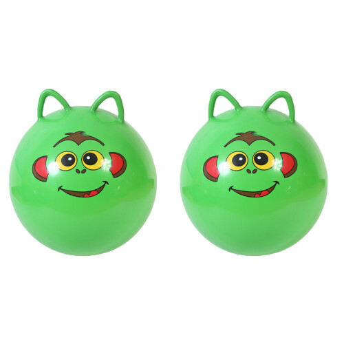 2Pièces Ballons Gonflables Sauteurs Verts Enfants Équilibre Fun 1