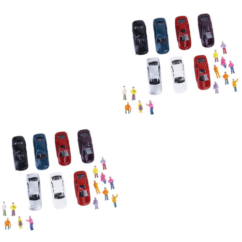 100Pièces Voitures Miniatures De Décor 1:150 Couleurs Assorties Fixes 2