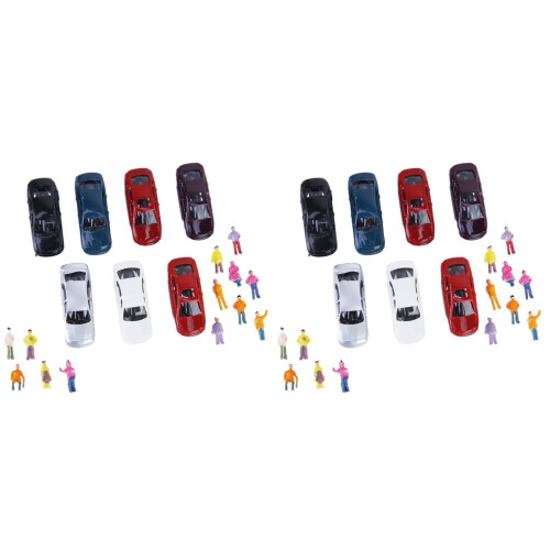 100Pièces Voitures Miniatures De Décor 1:150 Couleurs Assorties Fixes 1
