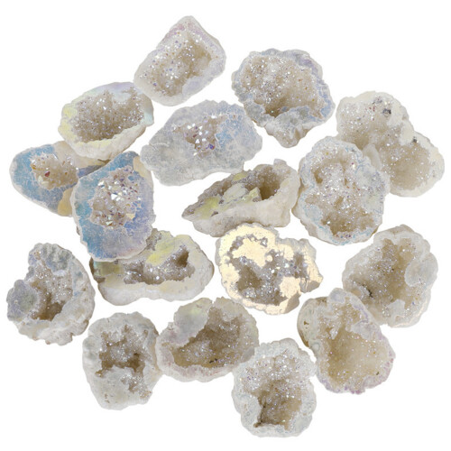 4Pièces Améthyste Blancs Cluster Naturel Pour Décor