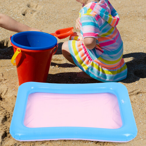 3Pcs PVC Inflatable Kids Sand Tray Multi-Use Portable Assorted Colors 2