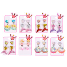 24Paires Bijoux Clips Enfants Designs Originaux Couleurs Diverses