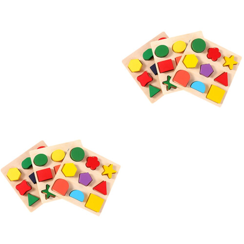6Pièces Puzzle Éducatif En Bois Jeu De Tri Formes Pour 2