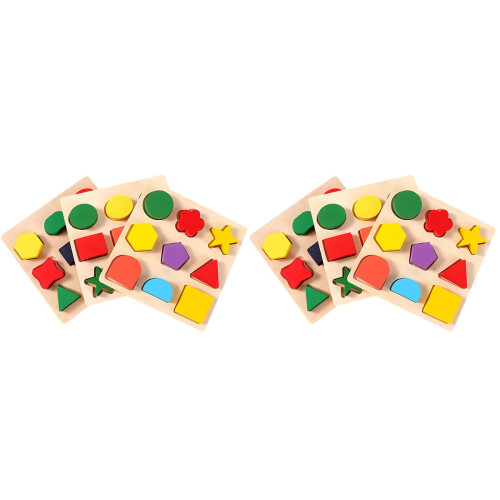 6Pièces Puzzle Éducatif En Bois Jeu De Tri Formes Pour 1