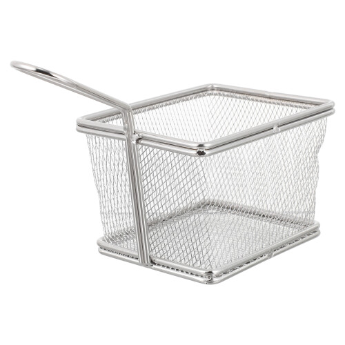 2Pcs Stainless Steel Frying Basket with Handle for Kitchen Use Silver 2