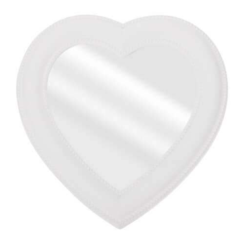 7Pcs Decorative White Heart-Shaped Dresser and Desktop Mirror