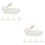 2Sets White Ceramic Rabbit Seasoning Plates and Chopsticks Holders Set 6